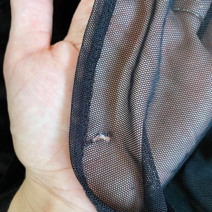 Black velvet beaded evening dress UK 14