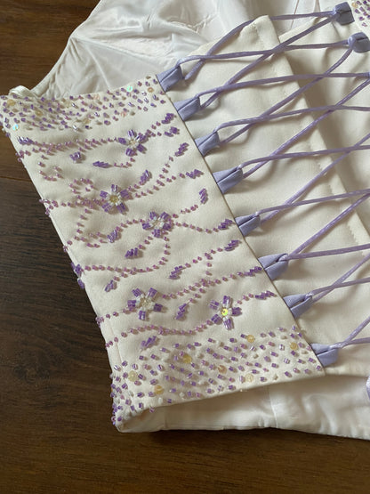 Lilac & white prom 3-piece set uk 6