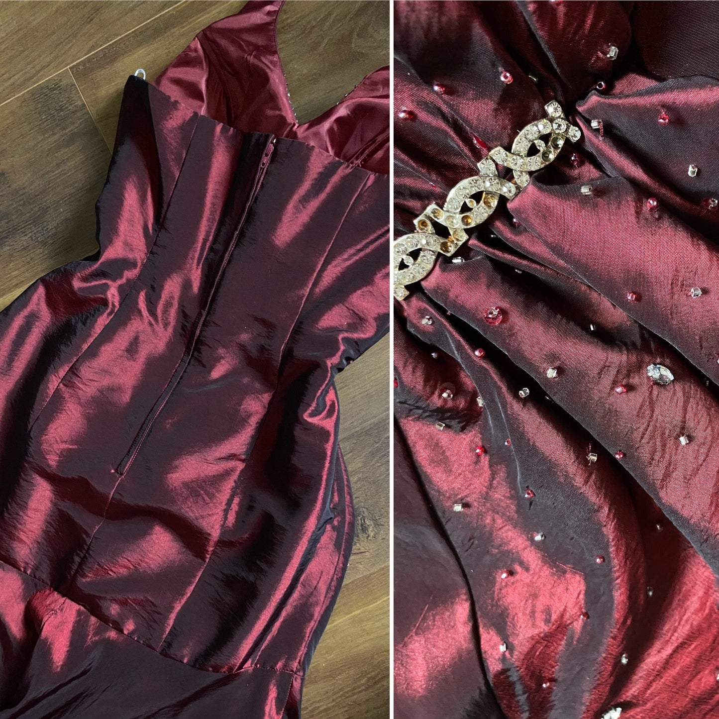 Jora Collection dark red halter neck prom dress uk 8