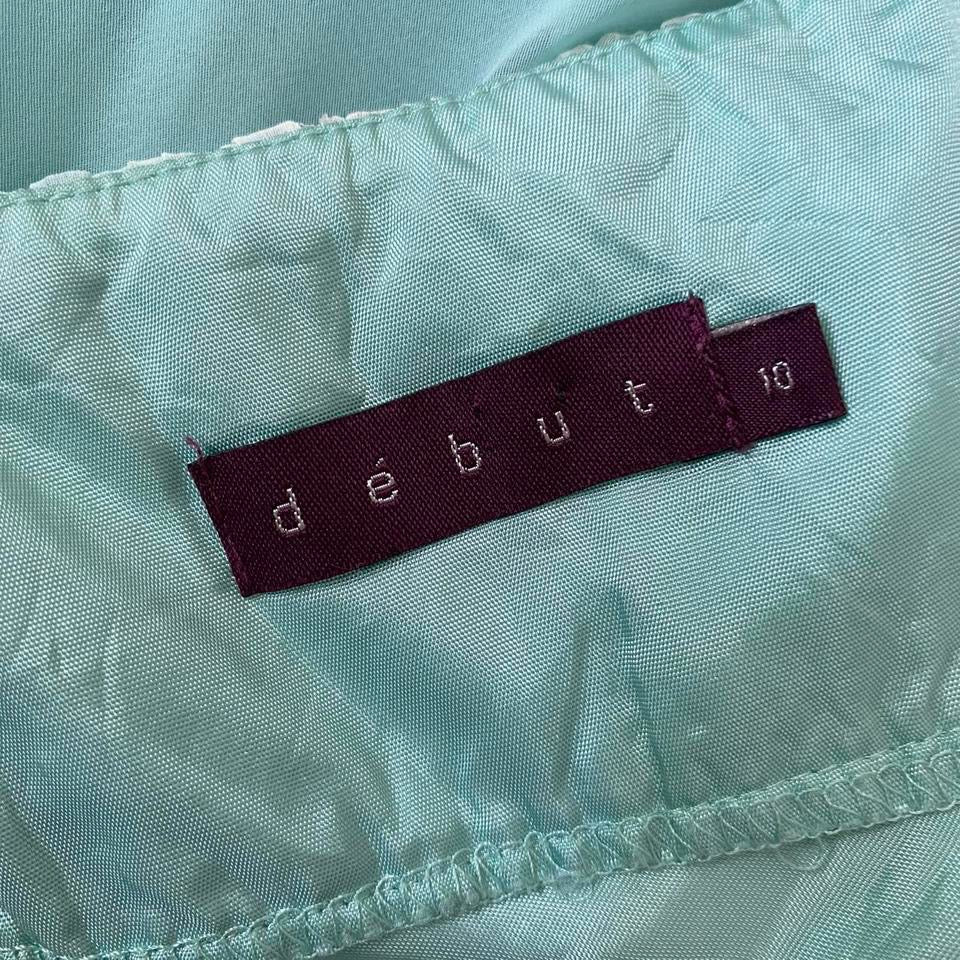 Debut Green & Blue Midi Summer Party Dress UK Size 10