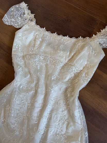 Jessica McClintock ivory lace wedding or evening dress uk 8-10