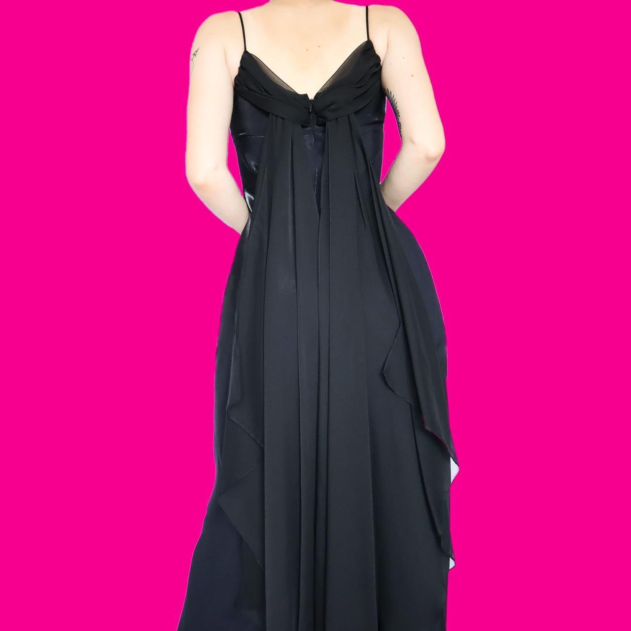 Silky black evening dress UK 12-14