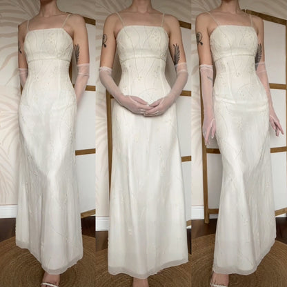 Scala 100% silk ivory beaded wedding dress uk 10