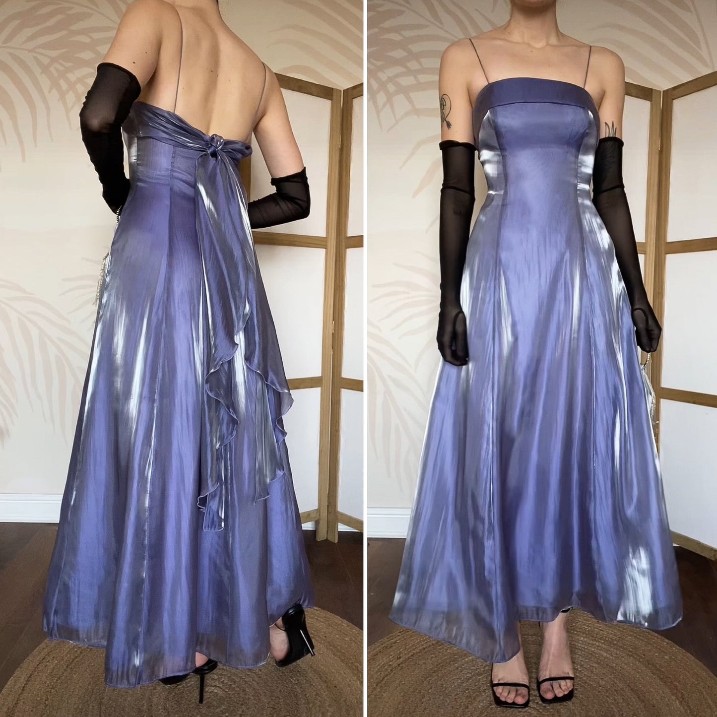 Lilac Debut silky a-line evening dress UK 10