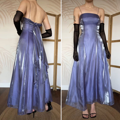 Lilac Debut silky a-line evening dress UK 10