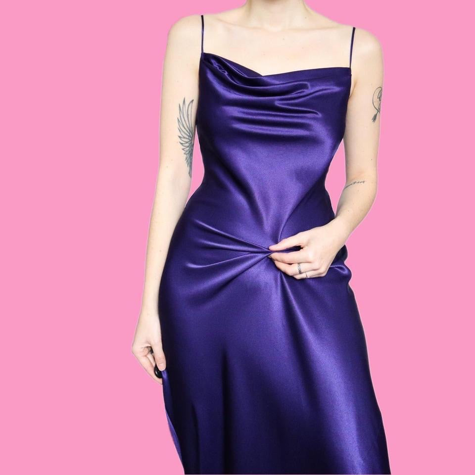 Yessica y2k purple satin slip dress UK 8