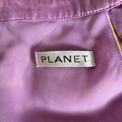 100% silk Planet lilac dotty evening dress UK 16