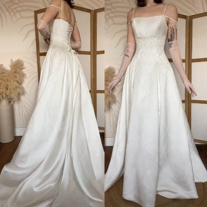 Maggie Sottero Couture ivory a-line beaded wedding dress uk 8