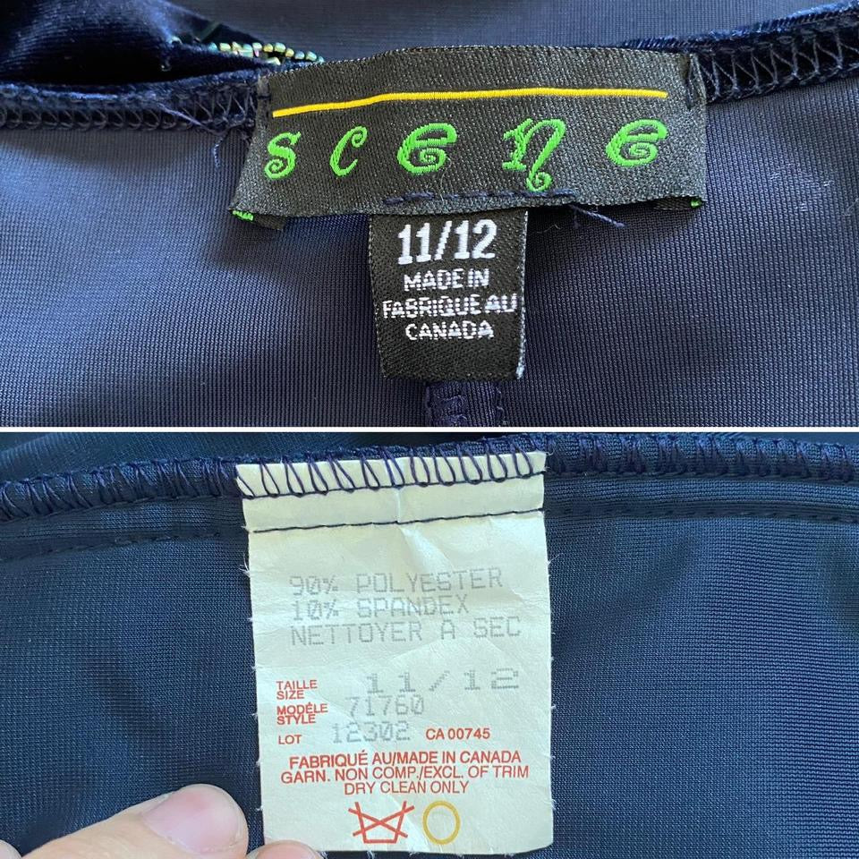 Scene 90s navy velvet stretch evening dress uk 12