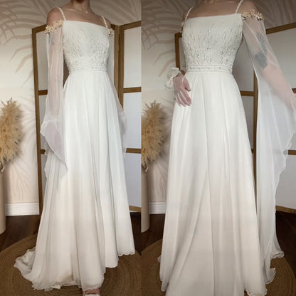 Ivory ethereal long sleeve wedding dress uk 10