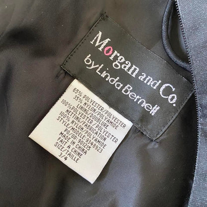 Morgan & Co petite black strapless prom dress UK 8