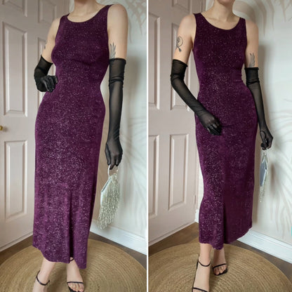 Bay trading purple glittery stretch evening dress UK 12 & 14 available