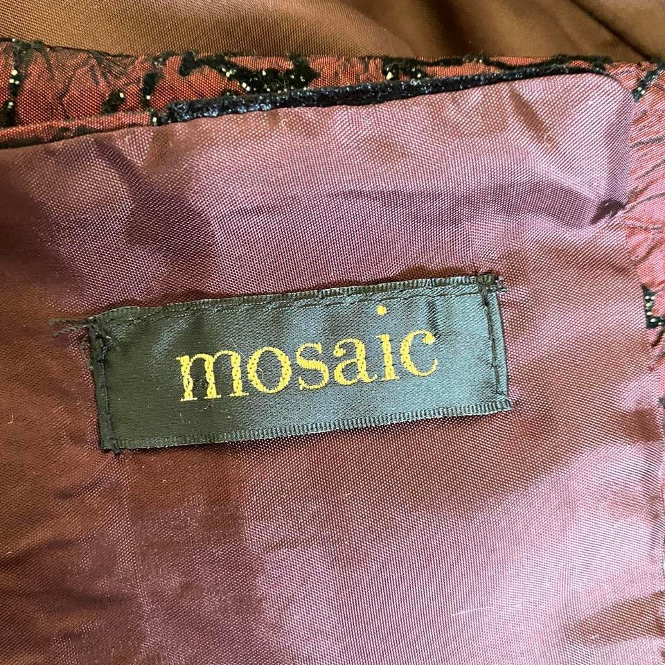 Glittery red Mosaic strapless evening gown & shawl UK 14