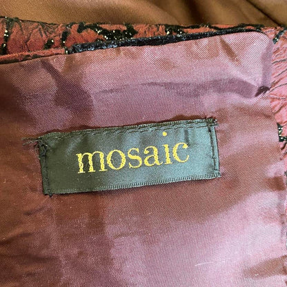 Glittery red Mosaic strapless evening gown & shawl UK 14