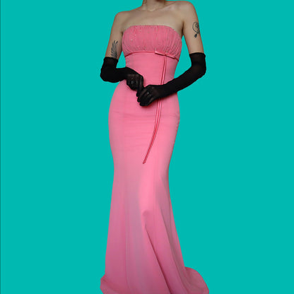 Bright coral Hilary Morgan evening gown UK 8