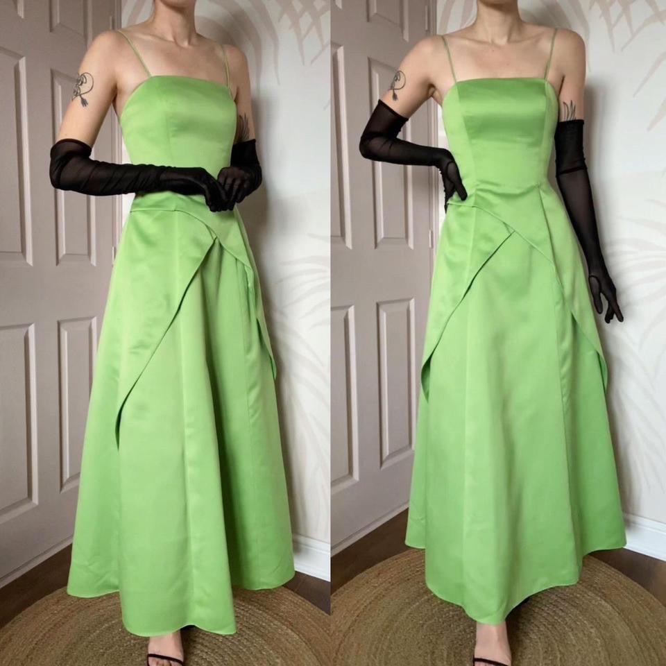 Green Morgan & Co open back prom dress UK 10