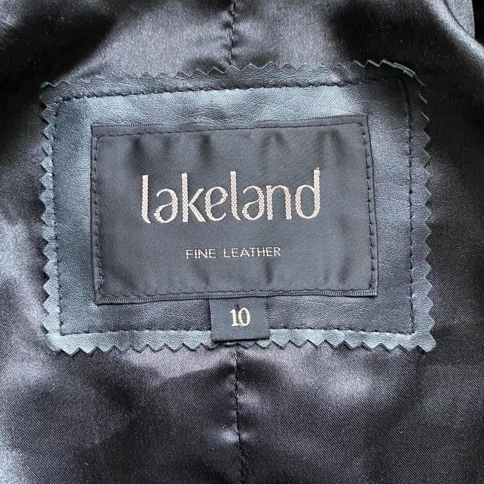 Black real leather jacket blazer UK 10