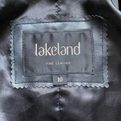 Black real leather jacket blazer UK 10