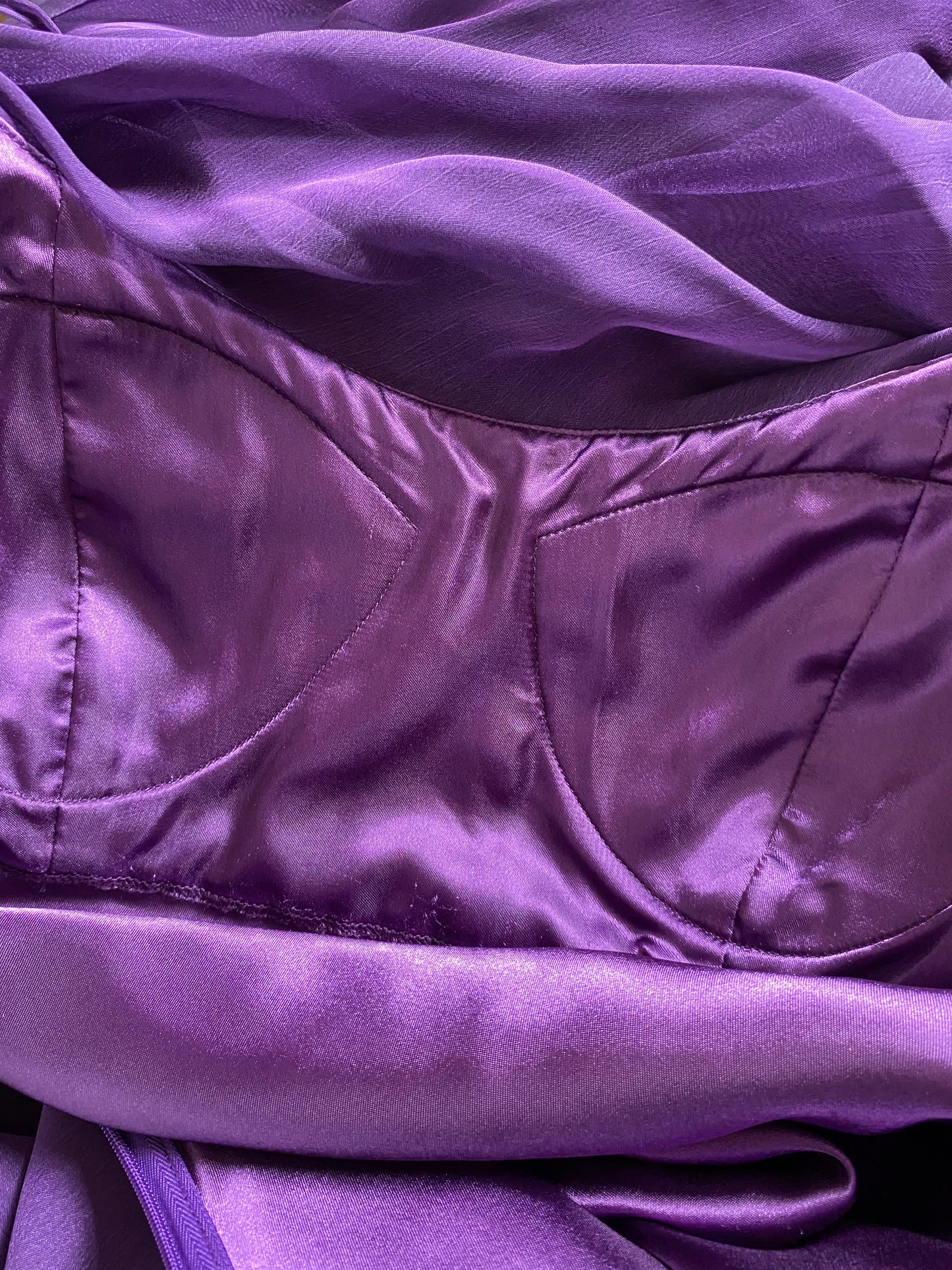 Purple chiffon evening dress UK 12