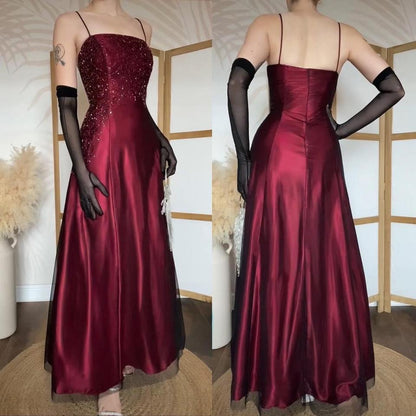 Blondie Nites dark red beaded a-line prom dress uk 12