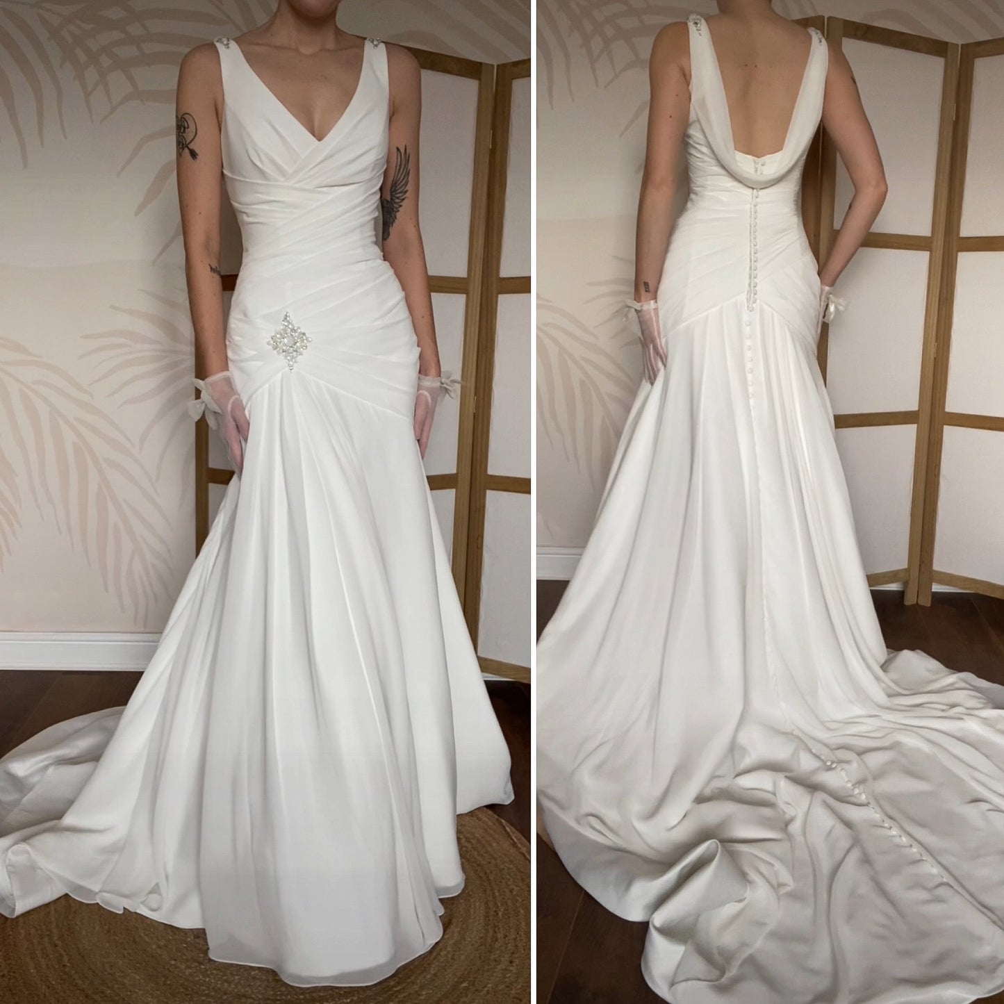 White Ellis fit & flare wedding gown UK 12