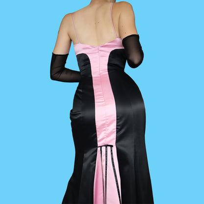 Dave & Johnny black & pink evening dress & shawl UK 10