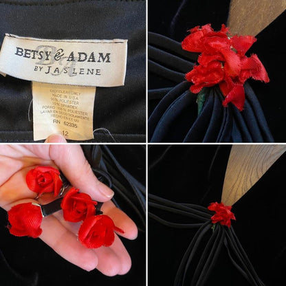 Betsy & Adam black velvet halter-neck evening dress UK 12