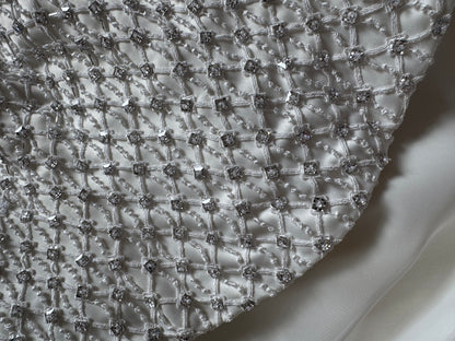White lace & bead wedding dress uk 12