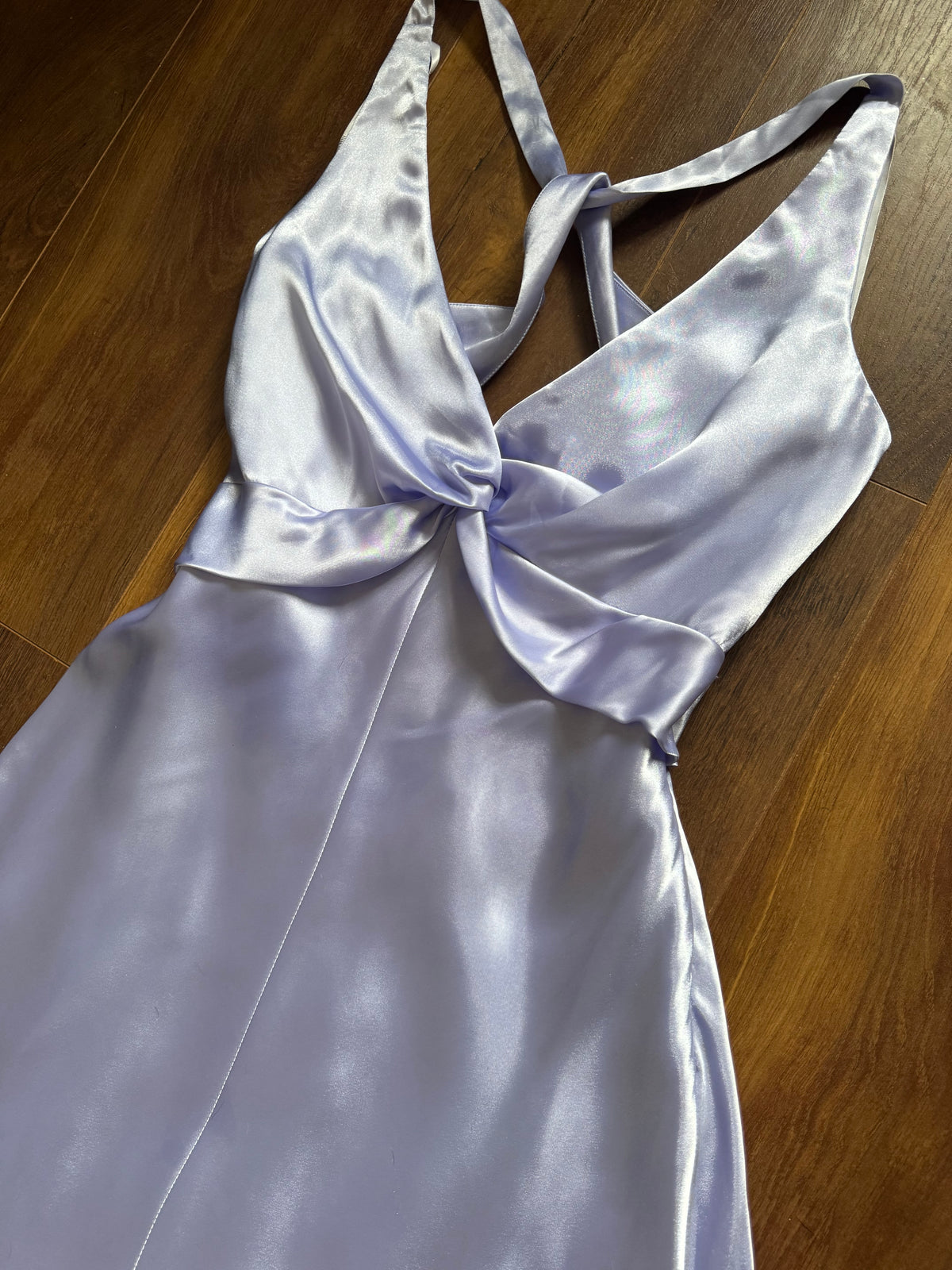 Lilac satin open back prom dress uk 12