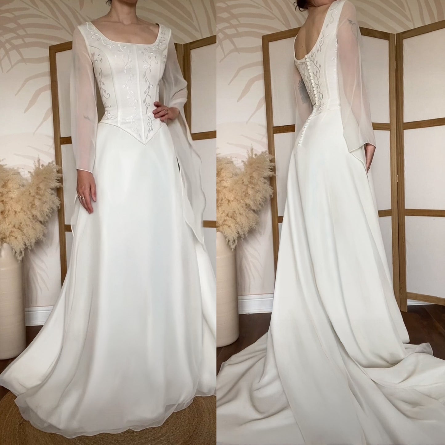 Sincerity ivory long sleeve wedding dress uk 14