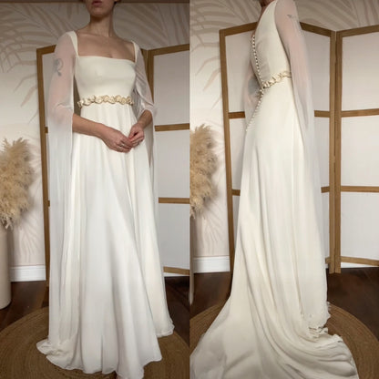 Ivory ethereal long sleeve wedding dress uk 10