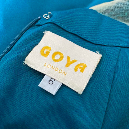 Goya teal gem evening dress & shawl UK 6
