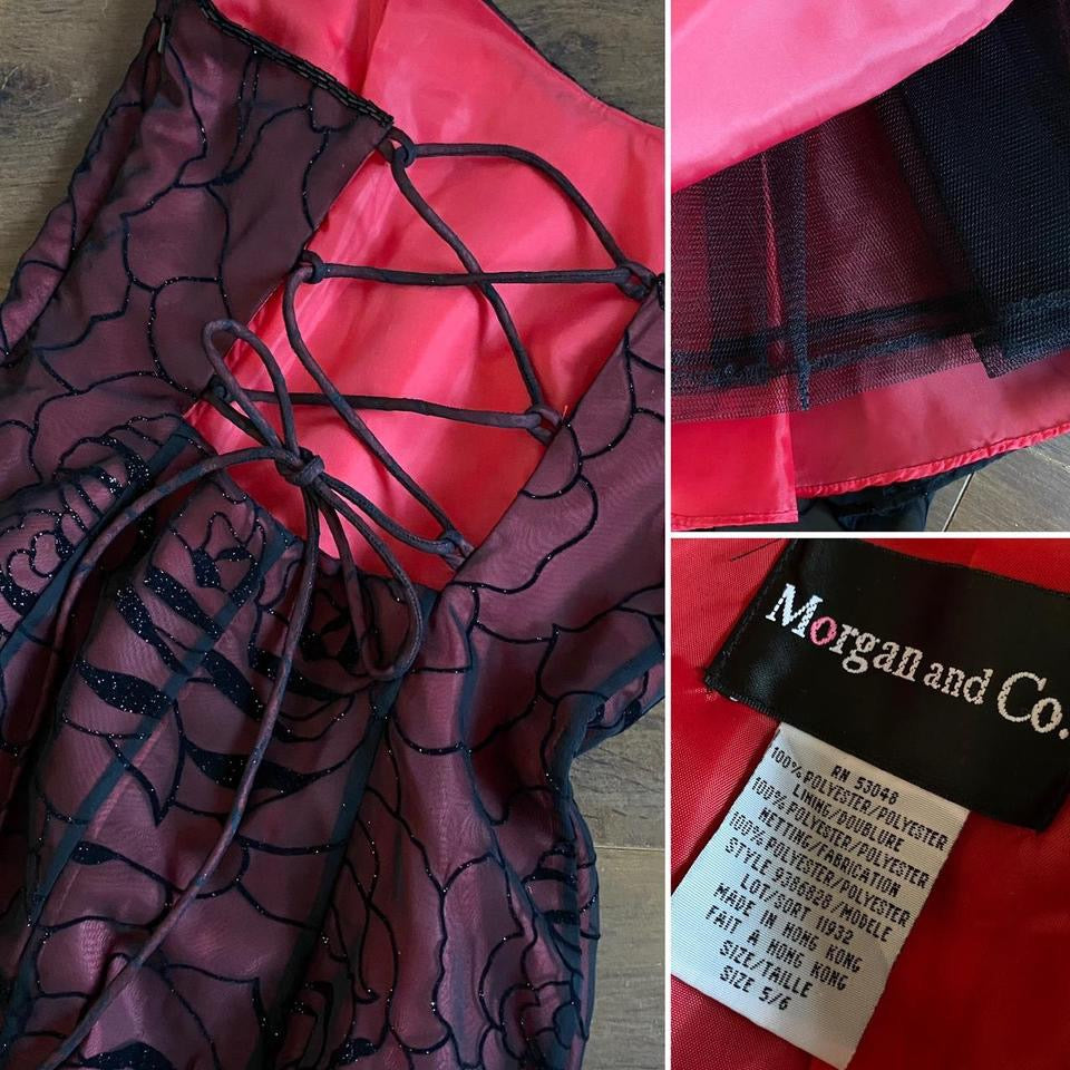 Morgan & Co strapless red fishtail gown uk 8