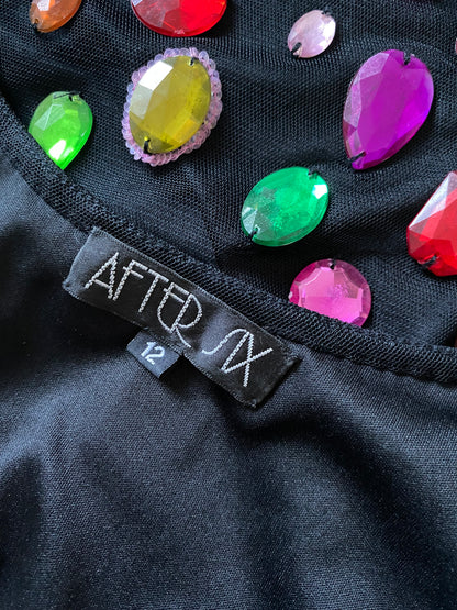 Black After Six stretch gem evening dress UK 14