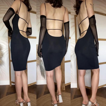 Nick Coleman black open back mini dress uk 10
