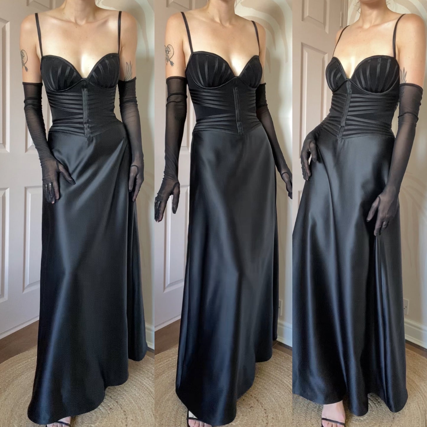 Designer Tadashi black evening dress UK 10