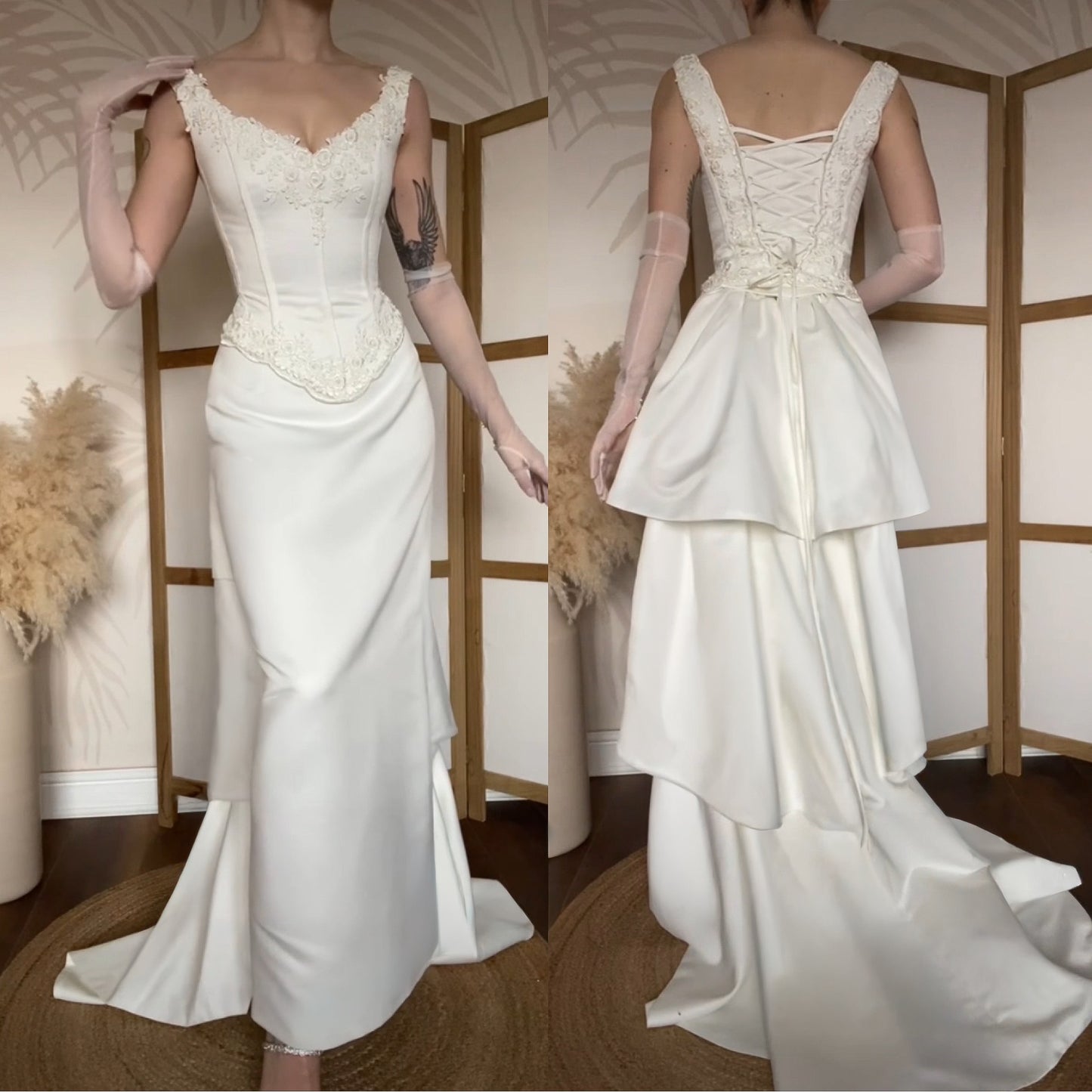White Sincerity 2-piece corset & skirt wedding set uk 8-10