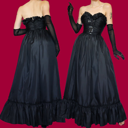 Black After Six strapless evening dress UK 10