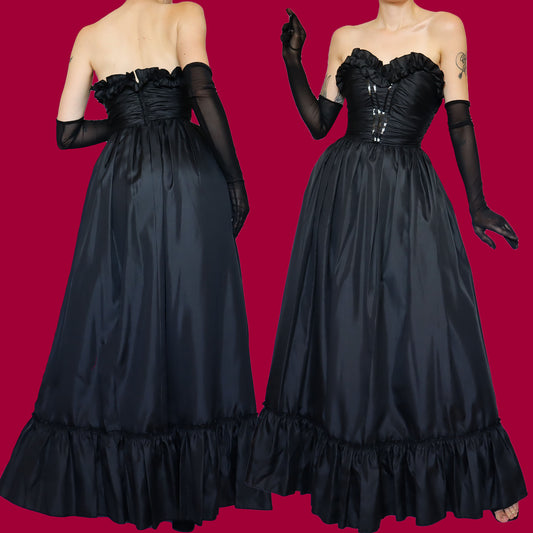 Black After Six strapless evening dress UK 10