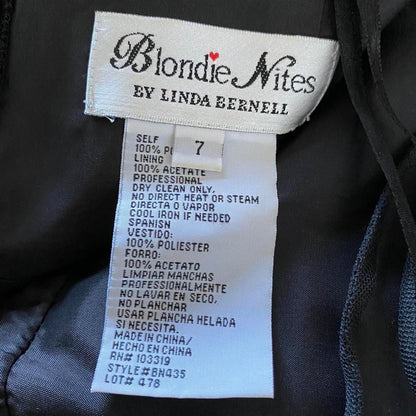 Black layered ribbon tulle evening dress UK 12 available