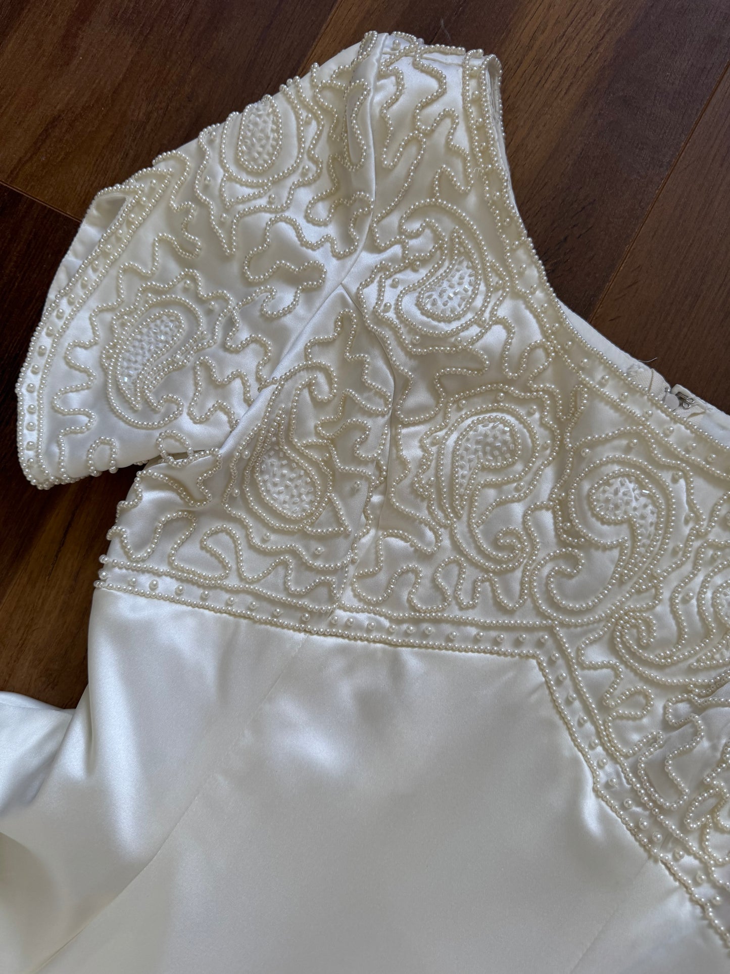 Hilary Morgan ivory satin wedding dress uk 12