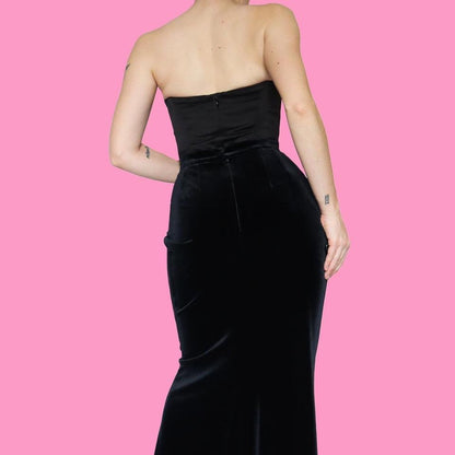 Black Dusk velvet maxi skirt size UK 10