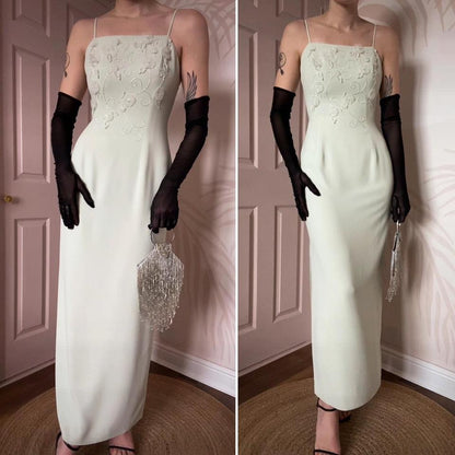 Medici pale green fitted evening dress UK 10