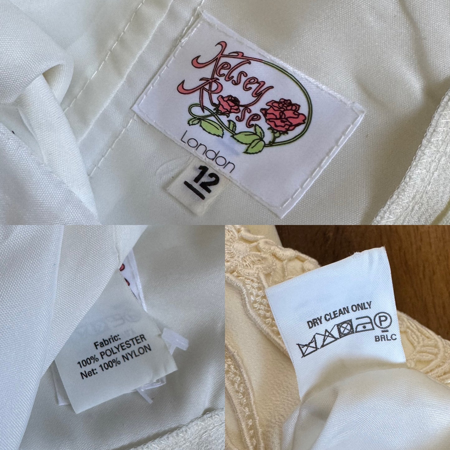 Ivory off shoulder wedding dress with detachable train uk 12