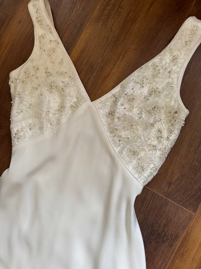 Ivory lace bust wedding dress uk 8