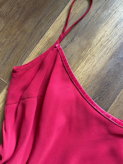 Debut red chiffon 2-piece dress & jacket uk 12