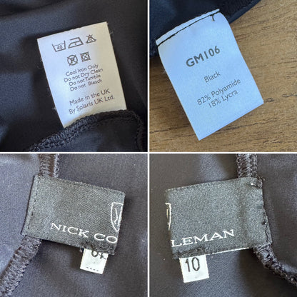Nick Coleman black stretch evening dress uk 10 & 14