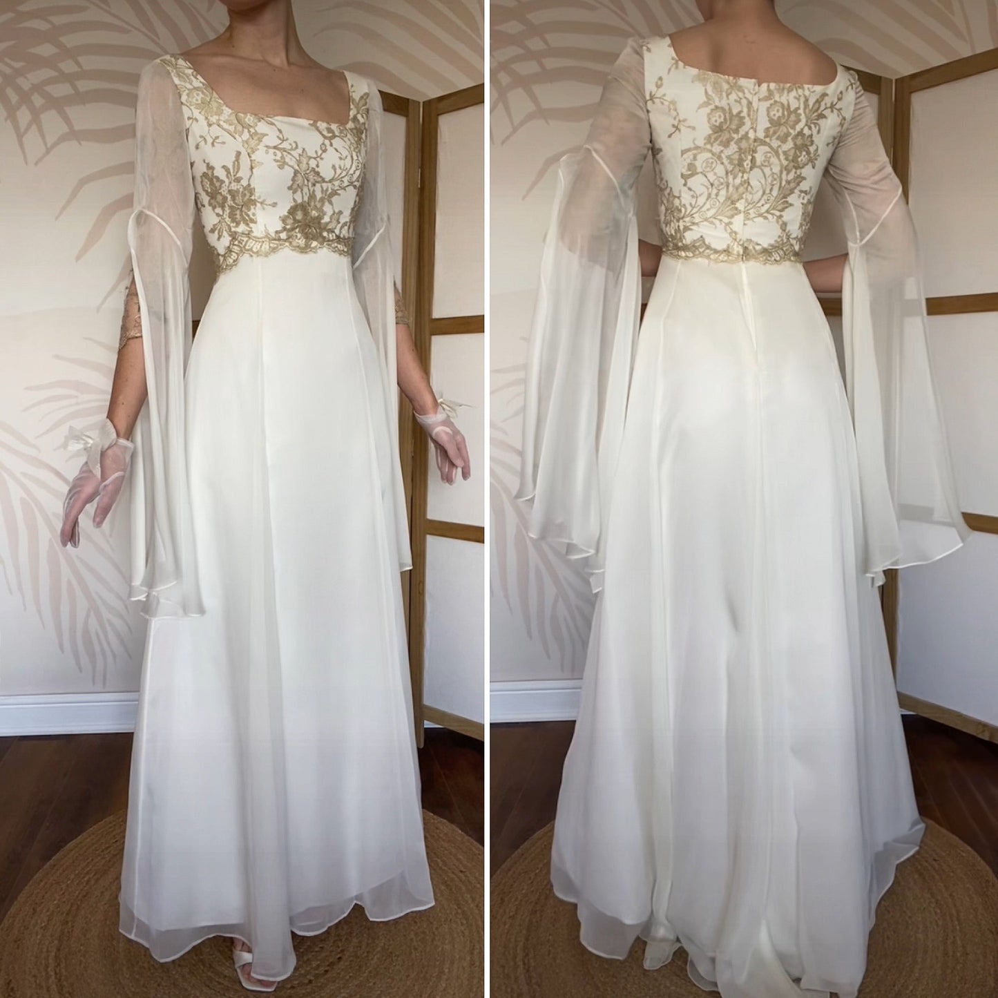 Ethereal Pronuptia long sleeve wedding dress UK 12