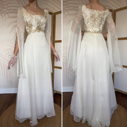 Ethereal Pronuptia long sleeve wedding dress UK 12
