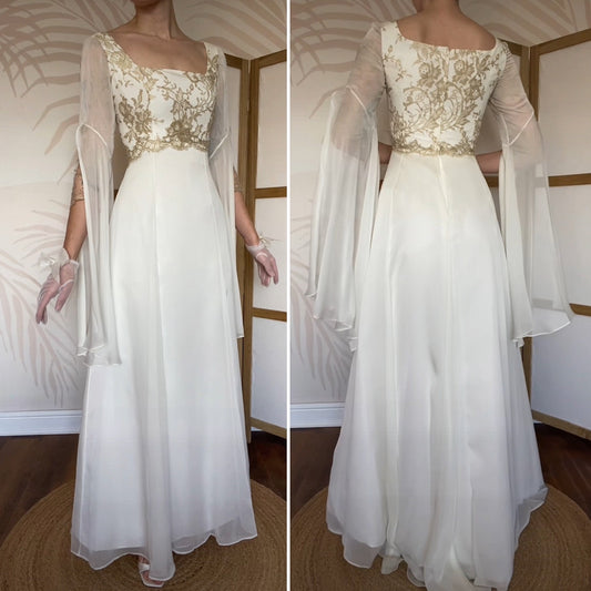 Ethereal Pronuptia long sleeve wedding dress UK 12
